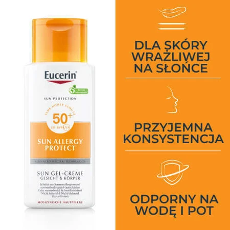 Eucerin Sun Allergy Protect, захисний крем для обличчя та тіла, SPF 50+, 150 мл: ціни та характеристики