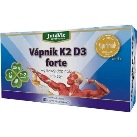 JutaVit Кальций K2 D3 форте 1×60 табл, кальций: цены и характеристики
