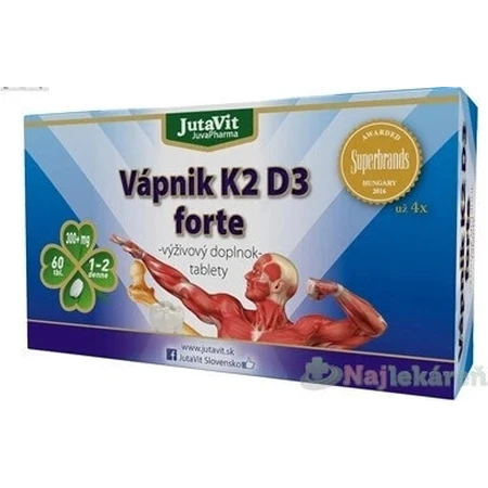 JutaVit Кальций K2 D3 форте 1×60 табл, кальций: цены и характеристики