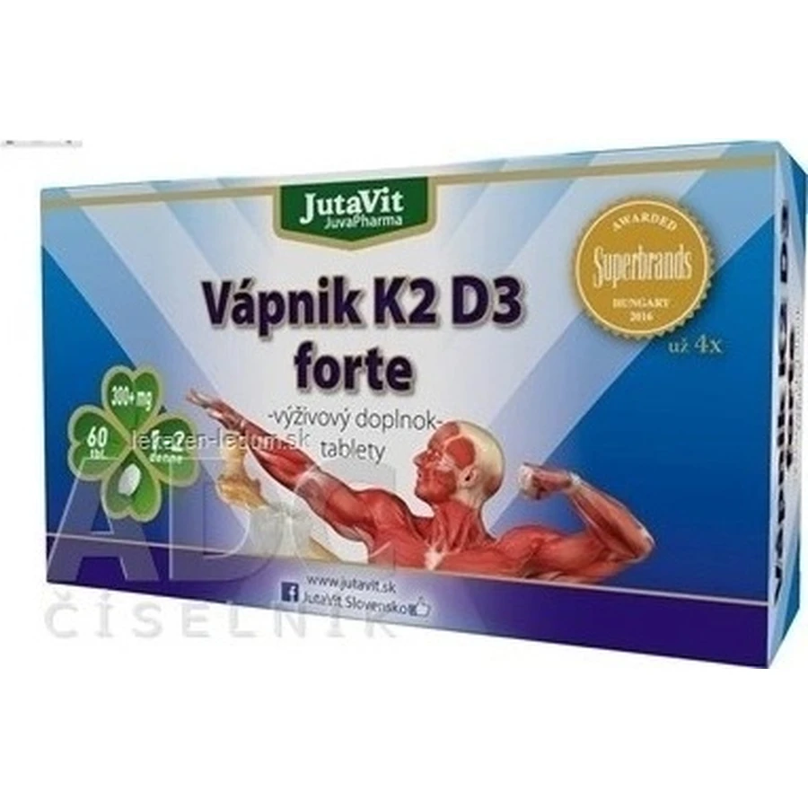 JutaVit Кальций K2 D3 форте 1×60 табл, кальций: цены и характеристики