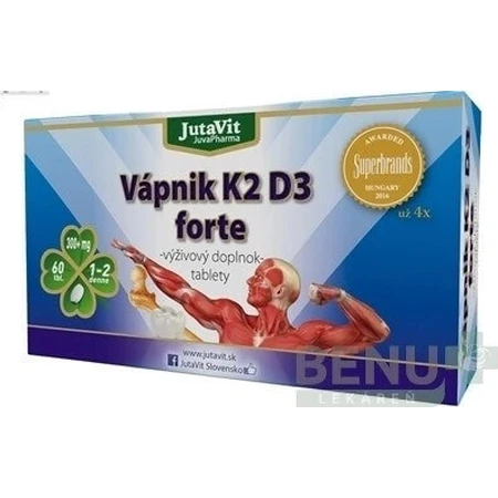 JutaVit Кальций K2 D3 форте 1×60 табл, кальций: цены и характеристики