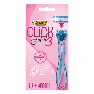 BIC Soleil Click 3, женская бритва, ручка + 4 картриджа