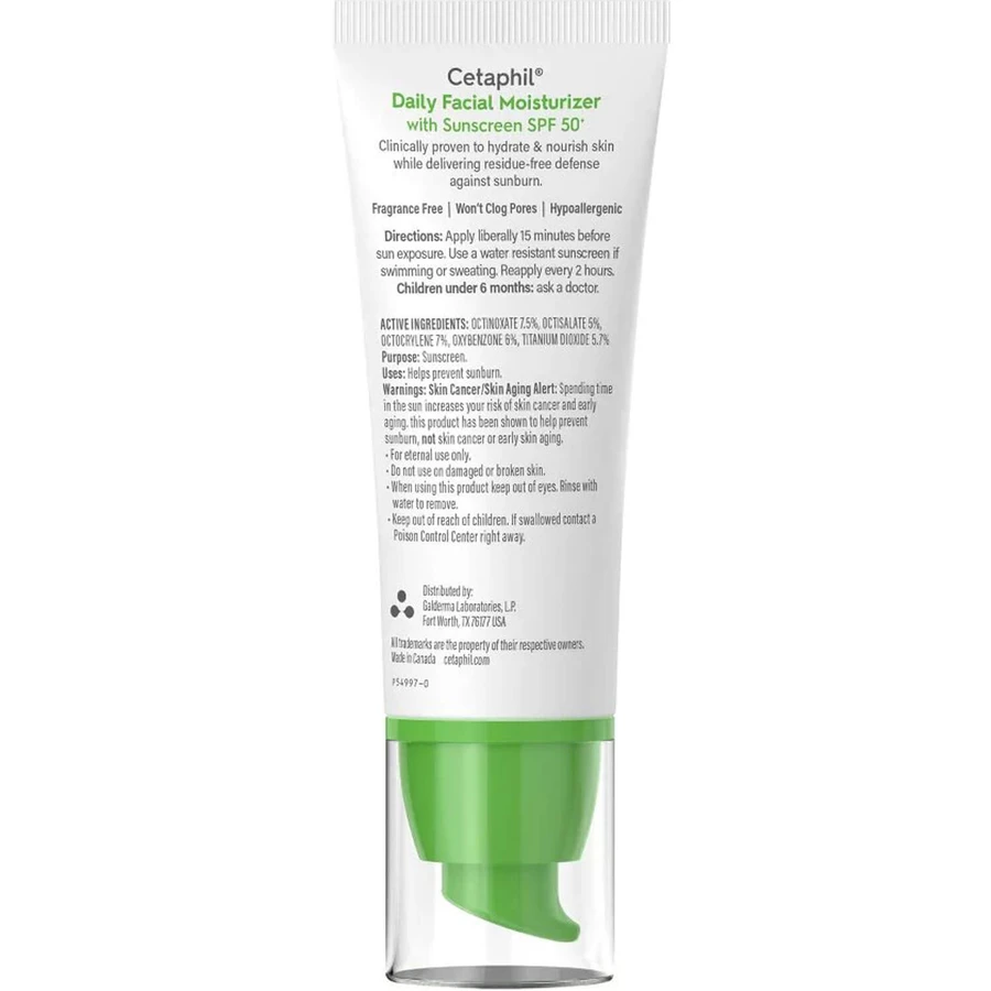 Крем для обличчя Cetaphil Daily Facial Moisturizer щоденний зволожуючий SPF 50, 50 мл: ціни та характеристики