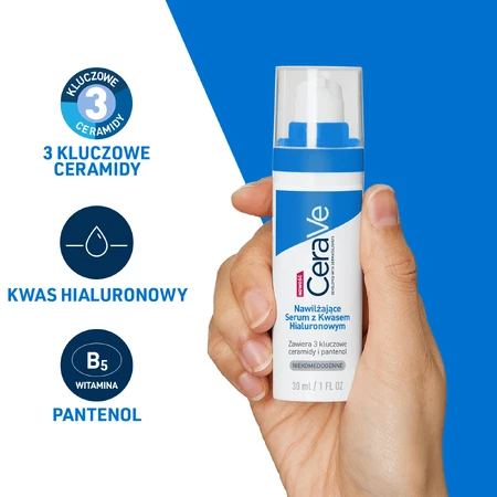 CeraVe Зволожуюча сироватка для нормальної, сухої та чутливої шкіри з гіалуроновою кислотою, 30 мл: ціни та характеристики