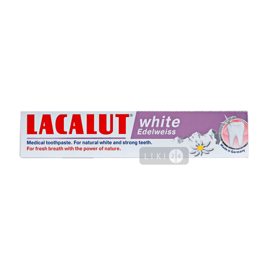 Зубна паста Lacalut White Edelweiss, 75 мл: ціни та характеристики
