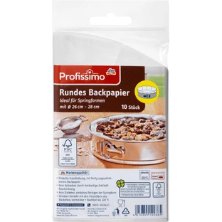 Папір для випічки Profissimo, круглий, діаметр 37 см, 10 штук