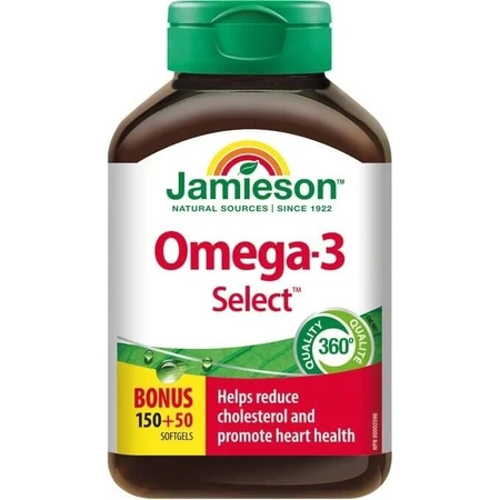 JAMIESON OMEGA-3 SELECT 1000 мг 1×200 капсул, дієтична добавка: ціни та характеристики