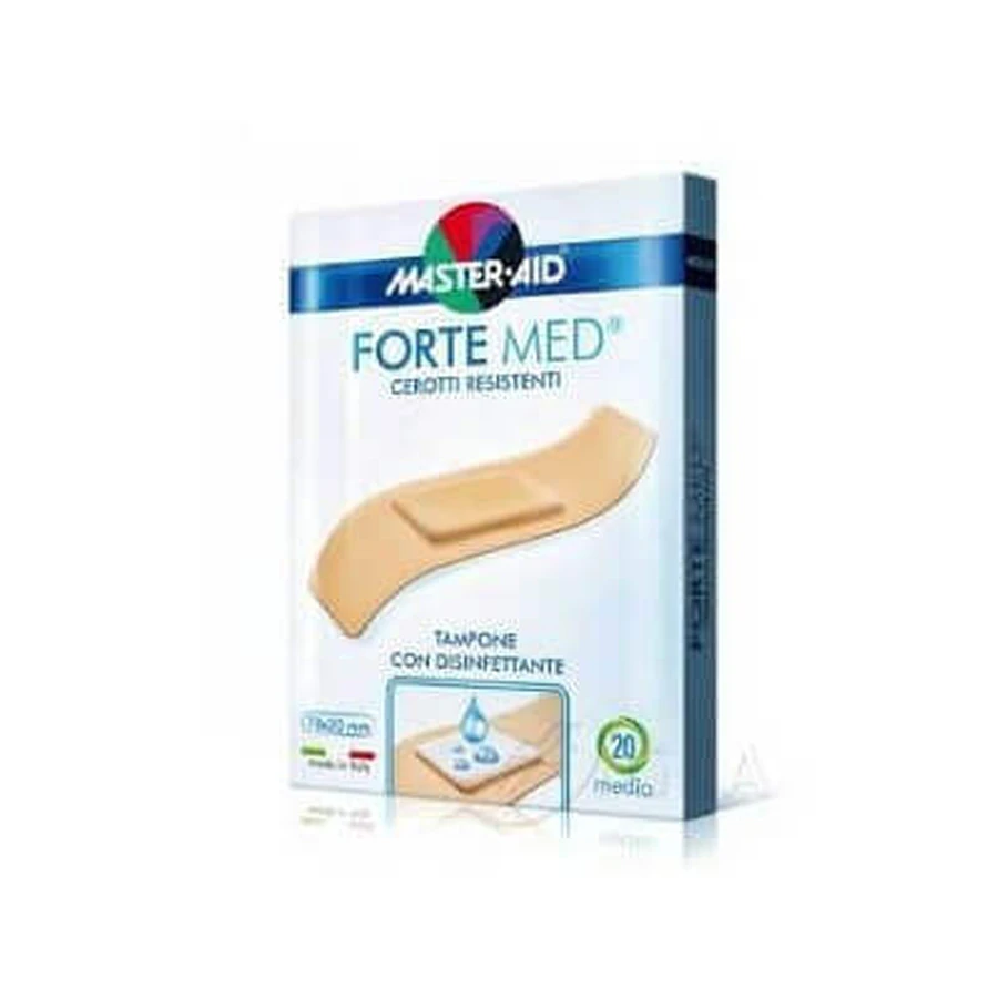 Пластир ультрастійкий Forte Med Master-Aid Forte Med, 78x20 мм, 20 шт, Pietrasanta Pharma: ціни та характеристики