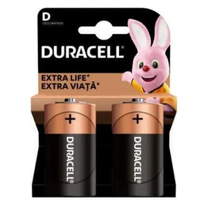 Лужні батарейки D Extra Life, 2 штуки, Duracell