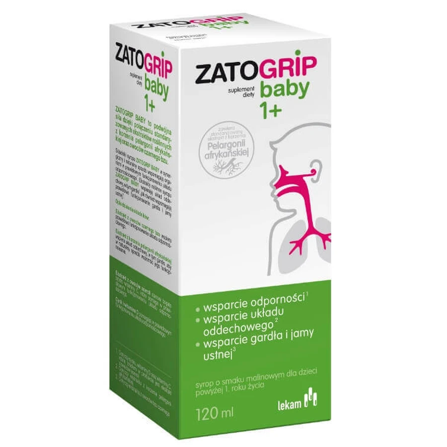 Сироп ZatoGrip Baby для дітей від 1 року зі смаком малини 120 мл: ціни та характеристики