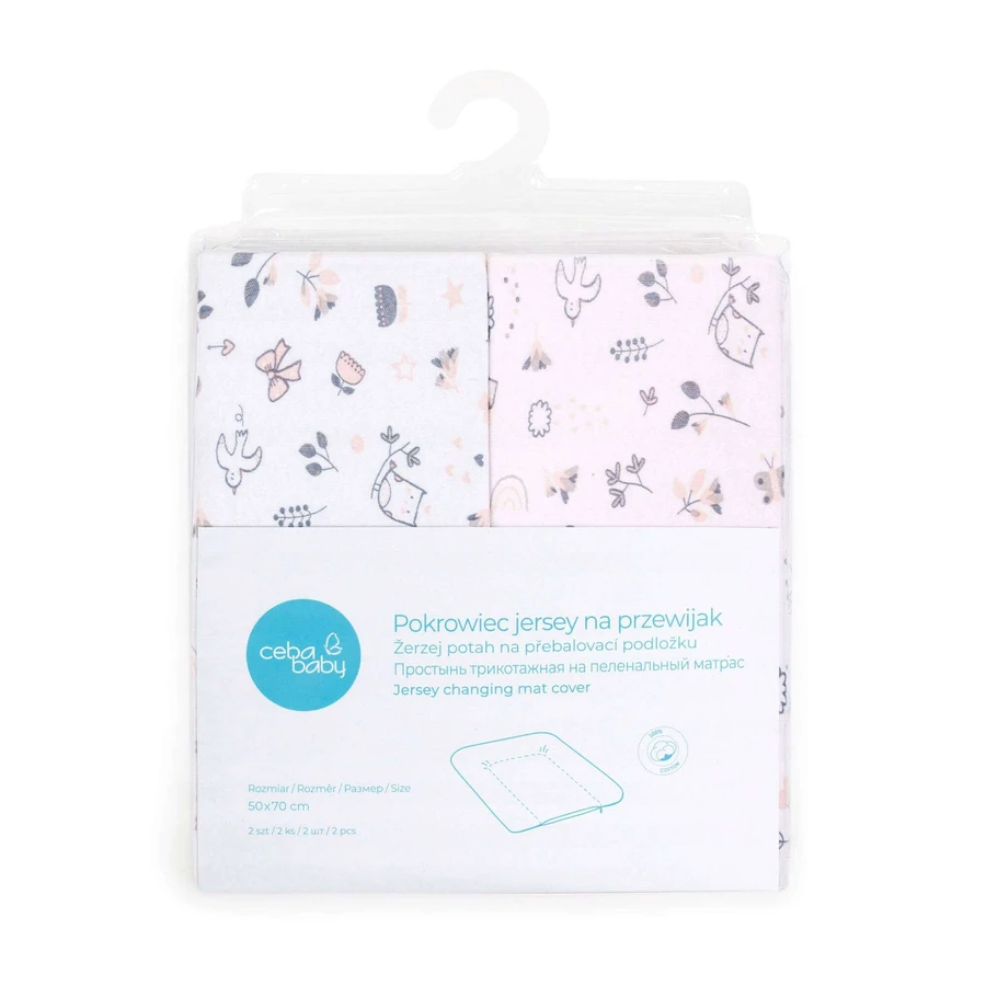 CEBA Пух для пеленального коврика мягкий 2шт Candy Pink, Bird World + Light Grey, Bird World 1×2 шт, с узорами: цены и характеристики