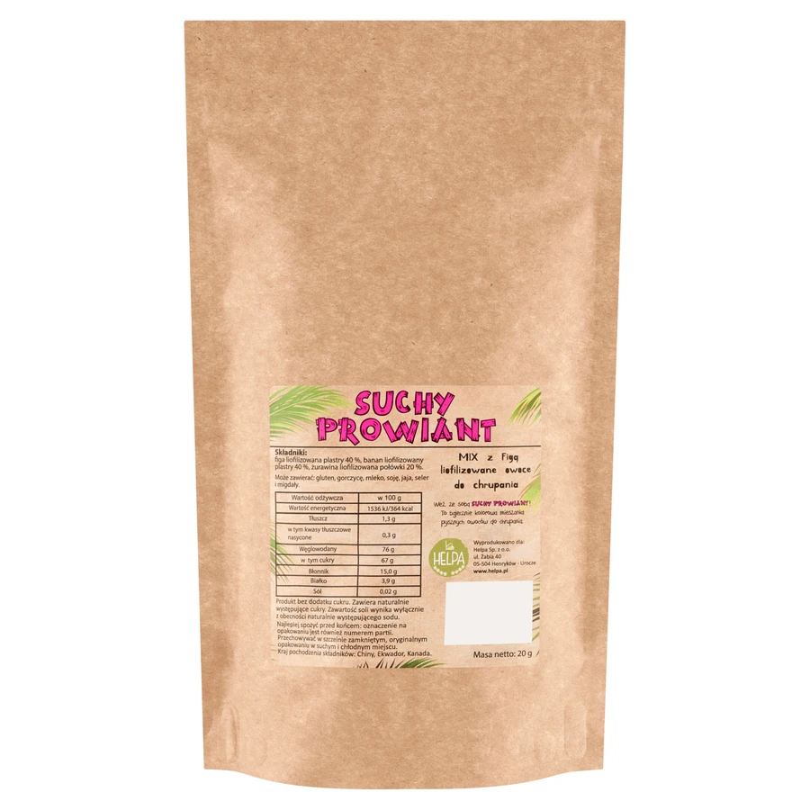 Helpa Dry Provision, сублімовані фрукти для хрускоту, інжир, 20 г: ціни та характеристики