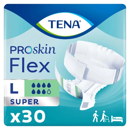Tena Flex ProSkin, подгузники, размер L, 83-120 см, Super, 30 шт.: цены и характеристики