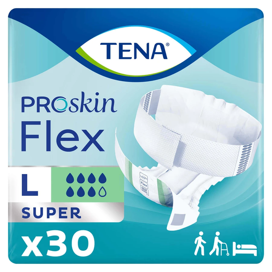 Tena Flex ProSkin, подгузники, размер L, 83-120 см, Super, 30 шт.: цены и характеристики