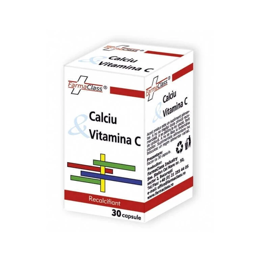 Кальций с витамином С, 30 капсул, FarmaClass: цены и характеристики