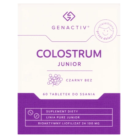 Genactiv Colostrum Junior Black Elderberry, с 3 лет, 60 пастилок: цены и характеристики