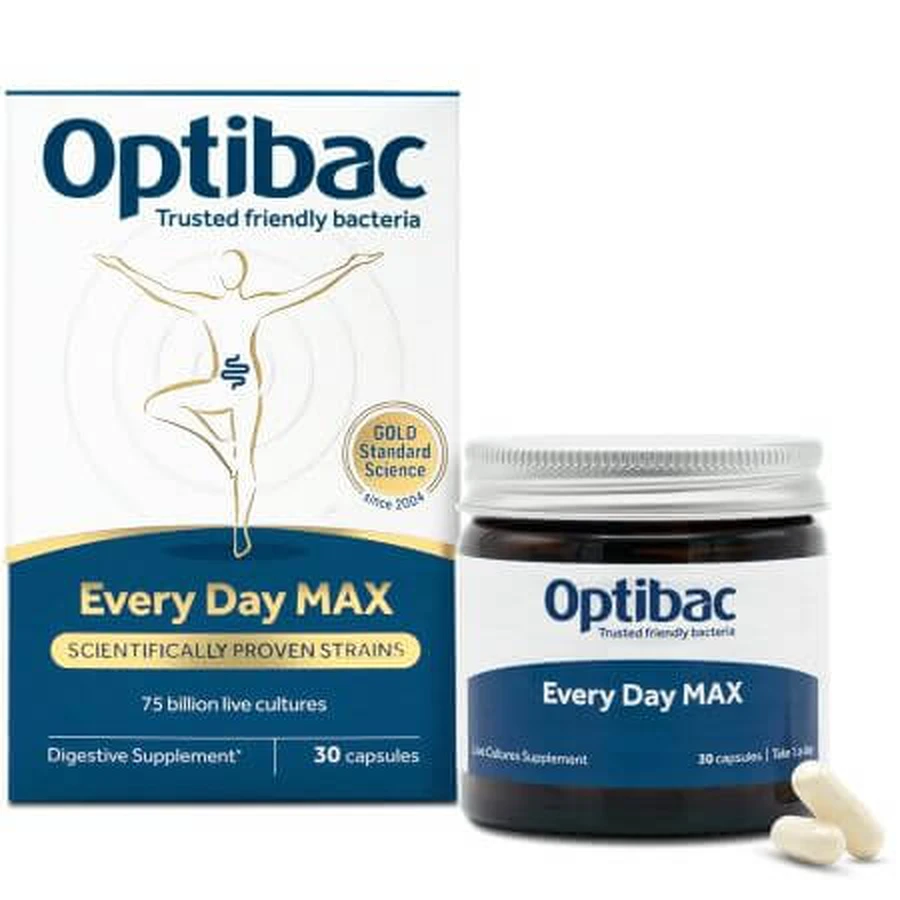 Пробиотик Every Day Max, 30 капсул, OptiBac: цены и характеристики