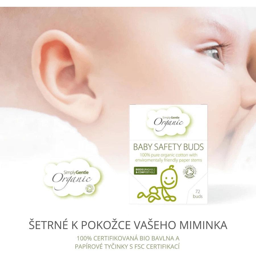 Дитячі ватні палички Simply Gentle Organic 72 шт: ціни та характеристики