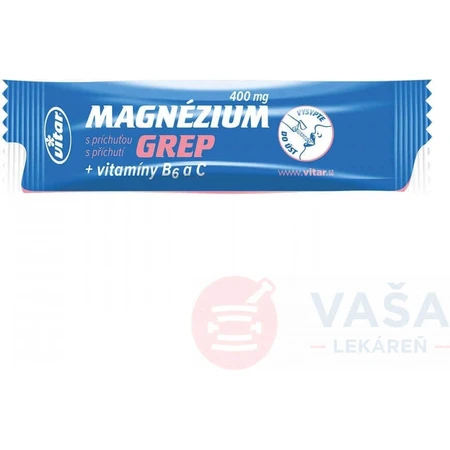 MAGNEZIUM 400MG+B6+C 20 Pcs GREP VITAR 1х20 шт, пакетики зі смаком грейпфрута: ціни та характеристики