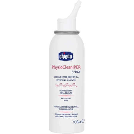 Chicco PhysioCleanIPER Гипертонический назальный спрей с морской водой 12м+, 100 мл: цены и характеристики