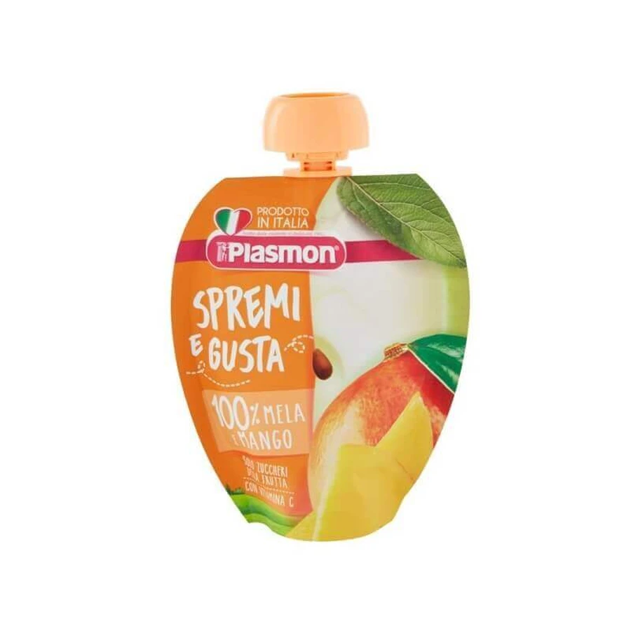Натуральное фруктовое пюре, яблоко и манго, 100 гр, Plasmon: цены и характеристики