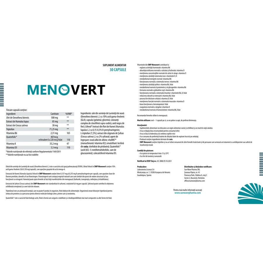 Меноверт Sun Wave Pharma, 30 капсул: цены и характеристики