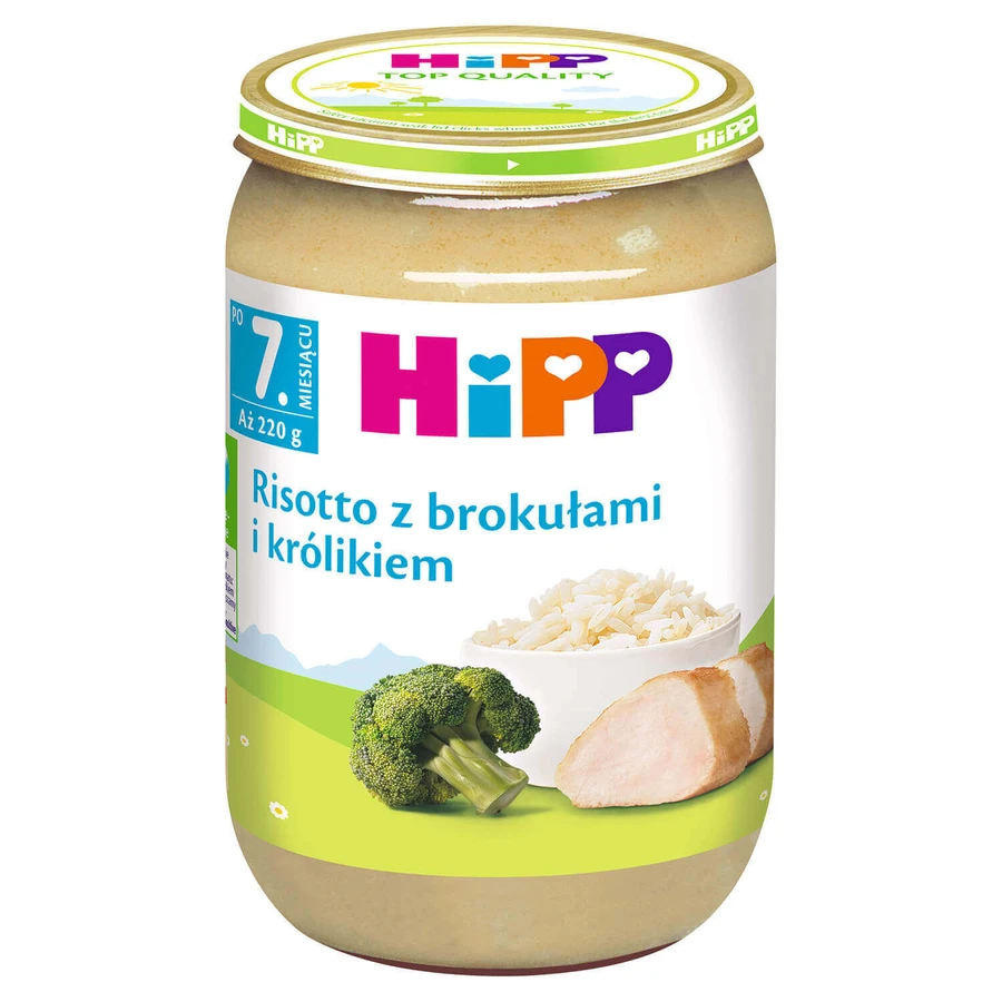 HiPP Блюдо, ризотто из брокколи и кролика, после 7 месяцев, 220 г.: цены и характеристики