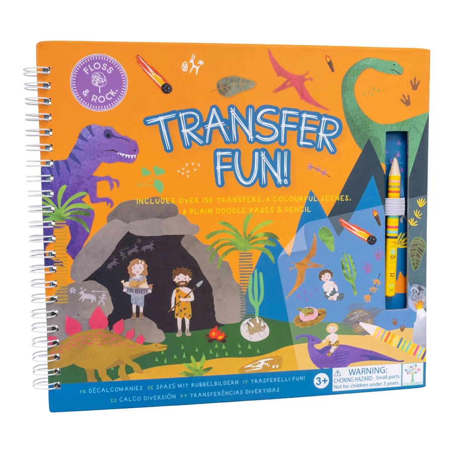 Книжка-розмальовка Transfer Fun Dino, 3 роки+, Floss & Rock: ціни та характеристики
