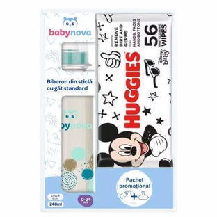 Huggies Disney, Baby Nova Бутылочка + упаковка влажных салфеток Huggies Disney, Baby Nova