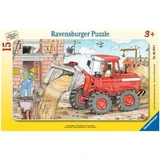 Пазл Экскаватор, 15 деталей, Ravensburger
