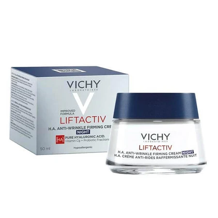 Нічний розгладжувальний крем Vichy Liftactiv H. A. з Гіалуроновою кислотою для корекції зморшок шкіри обличчя 50 мл: ціни та характеристики