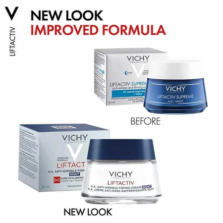 Нічний розгладжувальний крем Vichy Liftactiv H. A. з Гіалуроновою кислотою для корекції зморшок шкіри обличчя 50 мл: ціни та характеристики