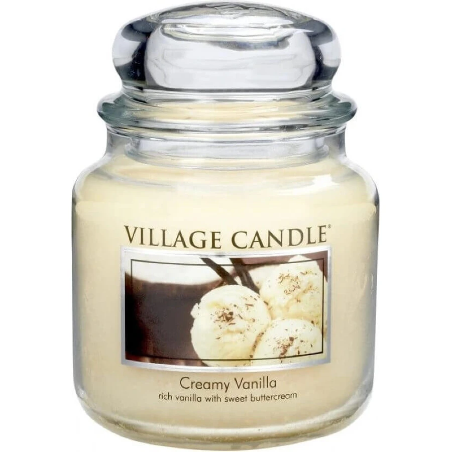 Village Candle Ароматична свічка у склі - Вершкова ваніль - Ванільне морозиво, середня 1×1 шт: ціни та характеристики