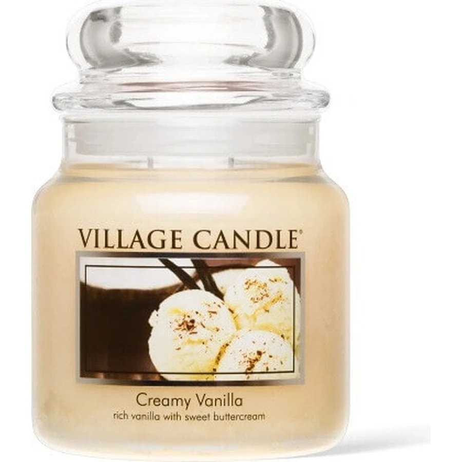 Village Candle Ароматична свічка у склі - Вершкова ваніль - Ванільне морозиво, середня 1×1 шт: ціни та характеристики