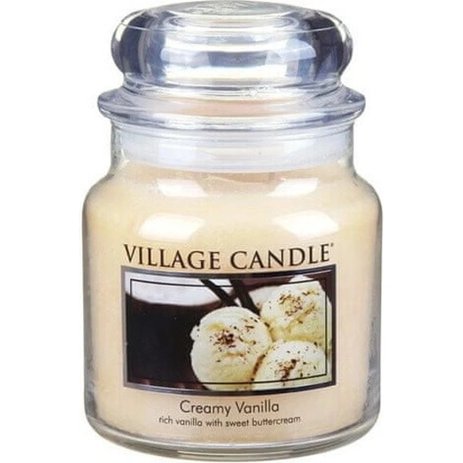 Village Candle Ароматична свічка у склі - Вершкова ваніль - Ванільне морозиво, середня 1×1 шт: ціни та характеристики
