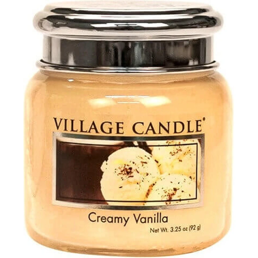 Village Candle Ароматична свічка у склі - Вершкова ваніль - Ванільне морозиво, середня 1×1 шт: ціни та характеристики