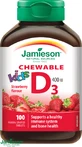 Jamieson Vitamin D3 Kids 400 МО полуничні смоктальні таблетки для дітей 100 таблеток для смоктання