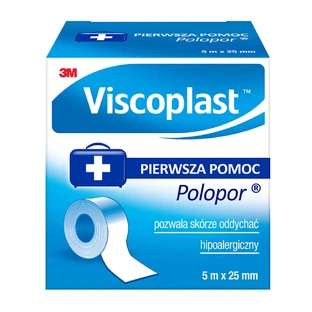 Лейкопластир ЗМ Viscoplast Polopor, неткана основа, 5 м х 25 мм