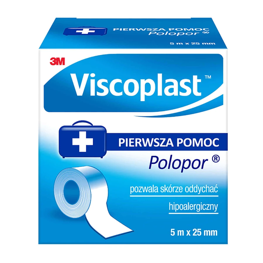 Лейкопластир ЗМ Viscoplast Polopor, неткана основа, 5 м х 25 мм: ціни та характеристики