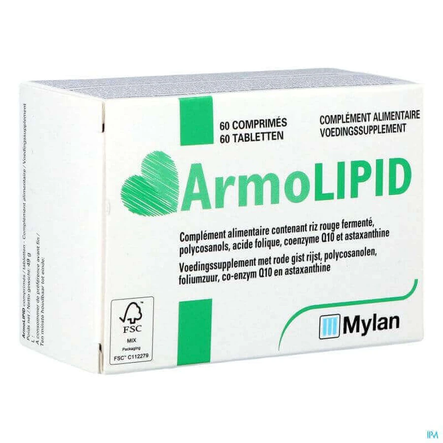 АрмоЛіпід Mylan ArmoLipid, 2 упаковки по 60 таблеток: ціни та характеристики