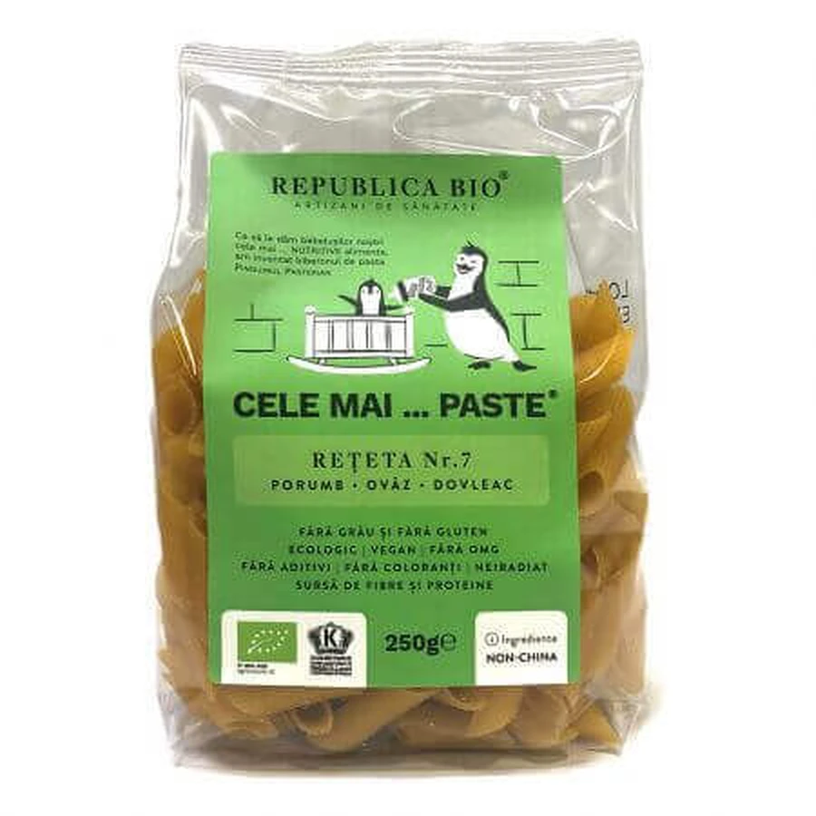 Эко-макароны, без глютена, из кукурузы, овса, тыквы Рецепт №7, 250 г, Organic Republic: цены и характеристики