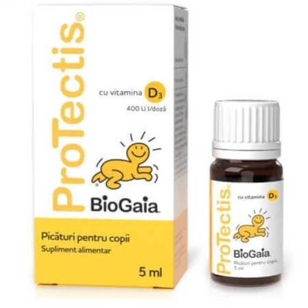 Протектис с витамином D3, капли для детей, 5 мл, BioGaia: цены и характеристики