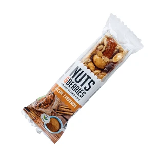 Органічний хрусткий батончик з горіхом пекан та корицею, 30 г, Nutsandberries
