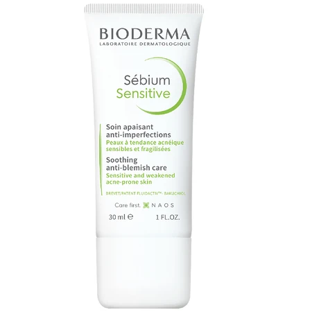 Bioderma Sebium Sensitive Заспокійливий і зволожуючий флюїд для шкіри, схильної до акне, 30 мл: ціни та характеристики