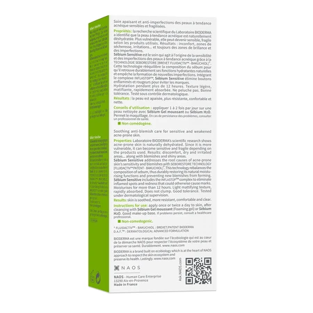 Bioderma Sebium Sensitive Заспокійливий і зволожуючий флюїд для шкіри, схильної до акне, 30 мл: ціни та характеристики