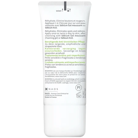 Bioderma Sebium Sensitive Заспокійливий і зволожуючий флюїд для шкіри, схильної до акне, 30 мл: ціни та характеристики
