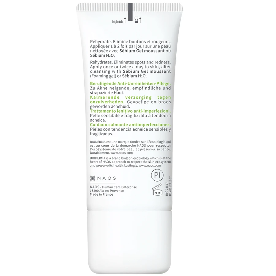 Bioderma Sebium Sensitive Заспокійливий і зволожуючий флюїд для шкіри, схильної до акне, 30 мл: ціни та характеристики