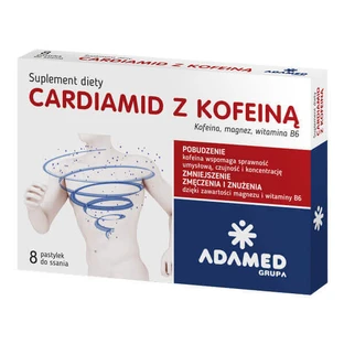 Кардіамід з кофеїном Adamed Cardiamid z kofeinа, пастилки, 8 шт.