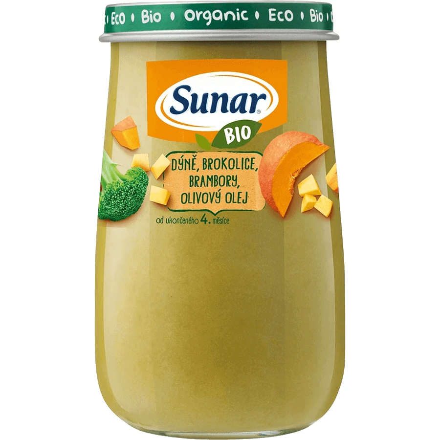 Sunar Organic тыква, брокколи, картофель, оливковое масло 4м+ 190 г: цены и характеристики