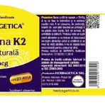 Вітамін К2 МК7 натуральний 120 мкг Herbagetica, 60 капсул: ціни та характеристики